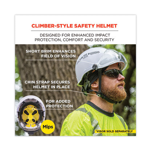 Skullerz 8975-mips Class C Safety Helmet With Mips Elevate Ratchet Suspension, White, Ships In 1-3 Business Days