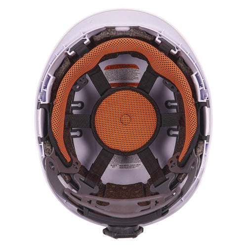 Skullerz 8977 Class C Safety Helmet With Adjustable Venting, 6-point Rachet Suspension, White, Ships In 1-3 Business Days