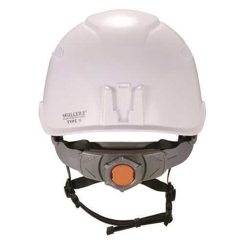 Class C Safety Helmet With Led Light And Adjustable Venting, 6-point Rachet Suspension, White, Ships In 1-3 Business Days