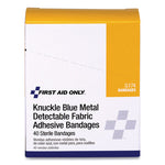 Load image into Gallery viewer, Blue Metal Detectable Fabric Adhesive Bandages, Four-wing Knuckle, 1.5 X 3, 40/box
