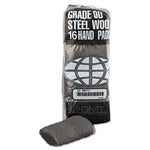 Load image into Gallery viewer, Industrial-quality Steel Wool Hand Pads, #00 Very Fine, Steel Gray, 16 Pads/sleeve, 12/sleeves/carton
