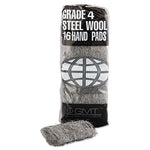 Load image into Gallery viewer, Industrial-quality Steel Wool Hand Pads, #4 Extra Coarse, Steel Gray, 16 Pads/sleeve, 12 Sleeves/carton
