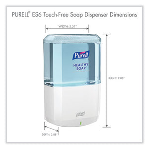 Es6 Soap Touch-free Dispenser, 1,200 Ml, 5.25 X 8.8 X 12.13, White