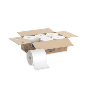 Hardwound Roll Paper Towel, Nonperforated, 1-ply, 7.87" X 1,000 Ft, White, 6 Rolls/carton