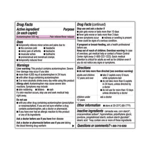 Extra Strength Acetaminophen Tablets 500 Mg, 500/bottle, Ships In 1-3 Business Days