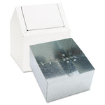Load image into Gallery viewer, Double Entry, Swing Top Floor Receptacle, Metal, White
