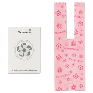 Scensibles Personal Disposal Bags, 3.38" X 9.75", Pink, 50 Bags/box, 24 Boxes/carton