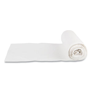Low-density Commercial Can Liners, Coreless Perforated Roll, 10 Gal, 0.35mil, 24" X 24", Clear, 50 Bags/roll, 20 Rolls/carton