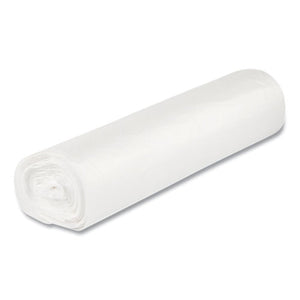 Low-density Commercial Can Liners, Coreless Perforated Roll, 10 Gal, 0.35mil, 24" X 24", Clear, 50 Bags/roll, 20 Rolls/carton