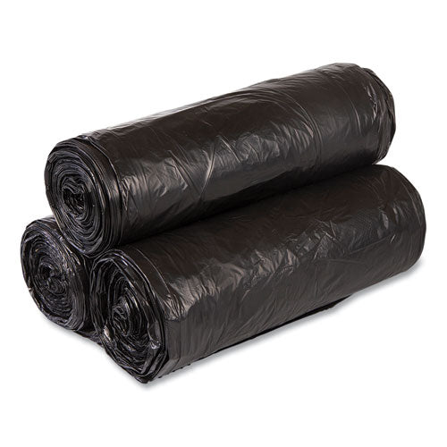 High-density Commercial Can Liners Value Pack, 60 Gal, 19 Mic, 38" X 58", Black, 25 Bags/roll, 6 Interleaved Rolls/carton
