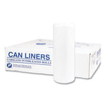 Load image into Gallery viewer, High-density Commercial Can Liners Value Pack, 60 Gal, 19 Mic, 38&quot; X 58&quot;, Clear, 25 Bags/roll, 6 Interleaved Rolls/carton
