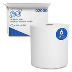 Load image into Gallery viewer, Essential High Capacity Hard Roll Towels For Business, Absorbency Pockets, 1-ply, 8&quot; X 950 Ft, 1.75&quot; Core, White, 6 Rolls/ct
