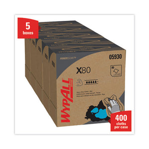 X80 Cloths, Hydroknit, Pop-up Box, 8.34 X 16.8, Red, 80/box, 5 Box/carton