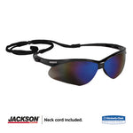 Load image into Gallery viewer, Nemesis Safety Glasses, Black Frame, Blue Mirror Lens
