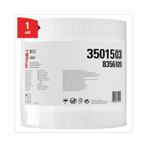 X50 Cloths, Jumbo Roll, 13.4 X 9.8, White, 1,100/roll