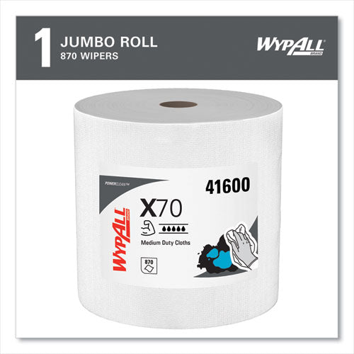 X70 Cloths, Jumbo Roll, Perf., 12.4 X 12.2, White, 870 Towels/roll