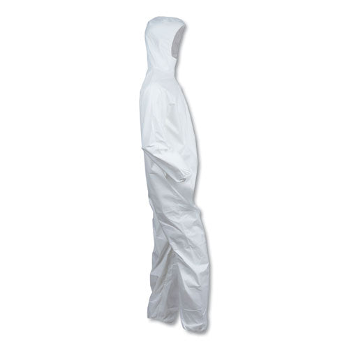 A40 Elastic-cuff And Ankle Hooded Coveralls, Large, White, 25/carton