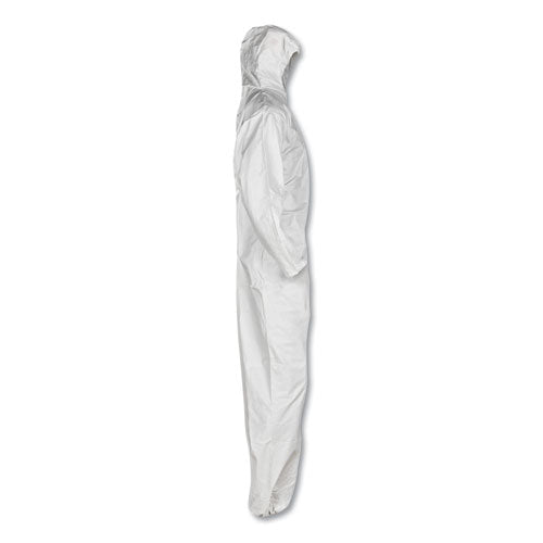 A30 Elastic-back And Cuff Hooded Coveralls, X-large, White, 25/carton