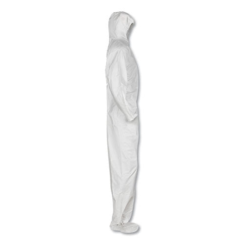 A20 Elastic Back And Ankle Hood And Boot Coveralls, X-large, White, 24/carton