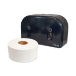 Load image into Gallery viewer, Valay Plastic Mini Jumbo Bath Tissue Dispenser, Two Rolls, 9.75 X 15.87 X 5.25, Black
