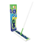 Load image into Gallery viewer, Sweeper Mop, 16.5 X 9 White Cloth Head, 46&quot; Green/silver Aluminum/plastic Handle
