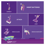 Load image into Gallery viewer, Wetjet Mop, 11 X 5 White Cloth Head, 46&quot; Purple/silver Aluminum/plastic Handle, 2/carton
