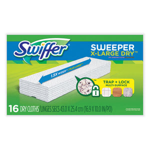 Sweeper Xl Dry Refill Cloths, 16.9" X 9.8", White, 16/box