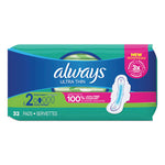 Load image into Gallery viewer, Ultra Thin Pads With Wings, Size 2, Long, Super Absorbent, 32/pack
