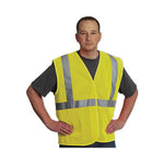 Load image into Gallery viewer, Ansi Class 2 Four Pocket Zipper Safety Vest, Polyester Mesh, 2x-large, Hi-viz Lime Yellow
