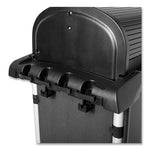 Load image into Gallery viewer, Executive High Security Janitorial Cleaning Cart, Plastic, 4 Shelves, 1 Bin, 23.1&quot; X 39.6&quot; X 27.5&quot;, Black
