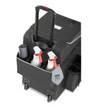 Load image into Gallery viewer, Executive Quick Clean Janitorial Cart, Synthetic Fabric, 16 Compartments, 14.25&quot; X 16.5&quot; X 25&quot;, Dark Gray
