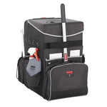 Load image into Gallery viewer, Executive Quick Clean Janitorial Cart, Synthetic Fabric, 16 Compartments, 14.25&quot; X 16.5&quot; X 25&quot;, Dark Gray
