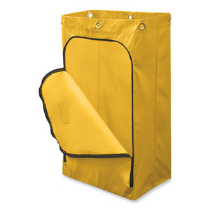 Zippered Vinyl Cleaning Cart Bag, 24 Gal, , 17.25" X 30.5", Yellow