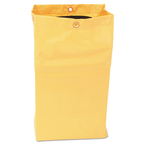 Zippered Vinyl Cleaning Cart Bag, 24 Gal, , 17.25" X 30.5", Yellow