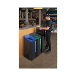 Load image into Gallery viewer, Sustain Decorative Refuse With Recycling Lid, 15 Gal, Metal/plastic, Black
