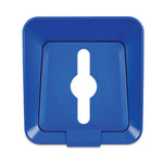 Load image into Gallery viewer, Sustain Decorative Refuse With Recycling Lid, 23 Gal, Metal/plastic, Black/blue
