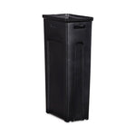 Load image into Gallery viewer, Sustain Decorative Refuse With Recycling Lid, 15 Gal, Metal/plastic, Black/green
