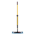 Load image into Gallery viewer, Adaptable Flat Mop Kit, 19.5 X 5.5 Blue Microfiber Head, 48&quot; To 72&quot; Yellow Aluminum Handle
