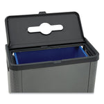 Load image into Gallery viewer, Elevate Decorative Refuse Container, Mixed Recycling, 23 Gal, Plastic/metal, Pearl Dark Gray

