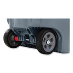 Load image into Gallery viewer, Vented Wheeled Brute Container, 32 Gal, Plastic, Gray
