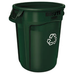 Load image into Gallery viewer, Vented Round Brute Container, 32 Gal, Plastic, Dark Green
