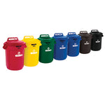 Load image into Gallery viewer, Vented Round Brute Container, 32 Gal, Plastic, Red
