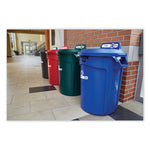 Load image into Gallery viewer, Vented Round Brute Container, 32 Gal, Plastic, Red
