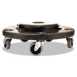Load image into Gallery viewer, Brute Round Twist On/off Dolly, 250 Lb Capacity, 18&quot; Dia X 6.63&quot;h, Fits 20 To 55 Gallon Brute Containers, Black
