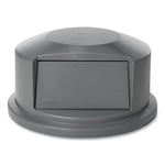 Load image into Gallery viewer, Round Brute Dome Top Receptacle, Push Door For 44 Gal Containers, 24.81&quot; Diameter X 12.63h, Gray
