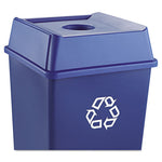 Load image into Gallery viewer, Untouchable Bottle And Can Recycling Top, Round Opening,  20.13w X 20.13d X 6.25h, Blue
