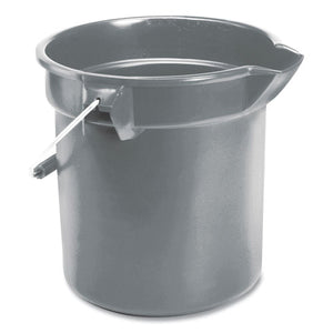 10 Quart Plastic Utility Pail, Plastic, Gray, 10.5" Dia