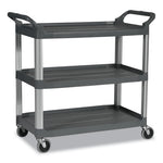 Load image into Gallery viewer, Xtra Utility Cart With Open Sides, Plastic, 3 Shelves, 300 Lb Capacity, 20&quot; X 40.63&quot; X 37.8&quot;, Gray
