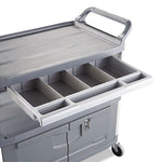 Load image into Gallery viewer, Xtra Instrument Cart With Locking Storage Area, Plastic, 3 Shelves, 300 Lb Capacity, 20&quot; X 40.63&quot; X 37.8&quot;, Gray
