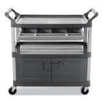 Load image into Gallery viewer, Xtra Instrument Cart With Locking Storage Area, Plastic, 3 Shelves, 300 Lb Capacity, 20&quot; X 40.63&quot; X 37.8&quot;, Gray
